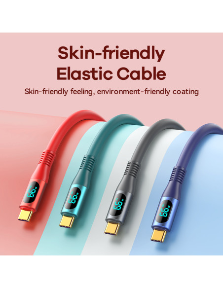 REMAX RC-C030 66W Elastic Data Cable with Digital Display (USB-Type C)