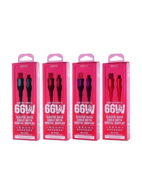 REMAX Fast Charging Cable 66W with Digital Display USB-A to USB-C RC-C030