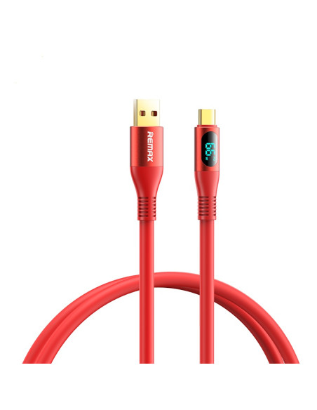 REMAX Zisee Series 66W All-Compatible Elastic Data Cable with Digital Display RC-C030 (USB-Type C) red