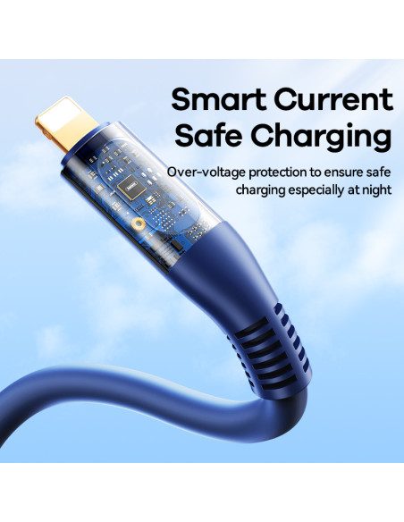 REMAX Zisee serijos 20W elastinis duomenų perdavimo kabelis su skaitmeniniu ekranu RC-C031 (Type C - iPhone)