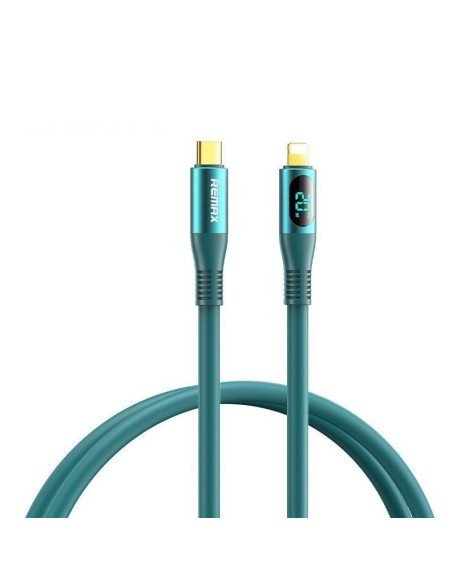 REMAX Zisee serijos 20W elastinis duomenų perdavimo kabelis su skaitmeniniu ekranu RC-C031 (Type C - iPhone)