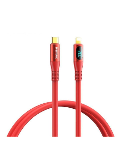 REMAX Zisee serijos 20W elastinis duomenų perdavimo kabelis su skaitmeniniu ekranu RC-C031 (Type C - iPhone)