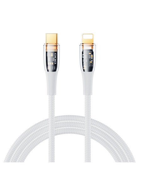Greito įkrovimo kabelis REMAX RC-C061 20W PD permatomas USB-C į Lightning — vaizdas 3