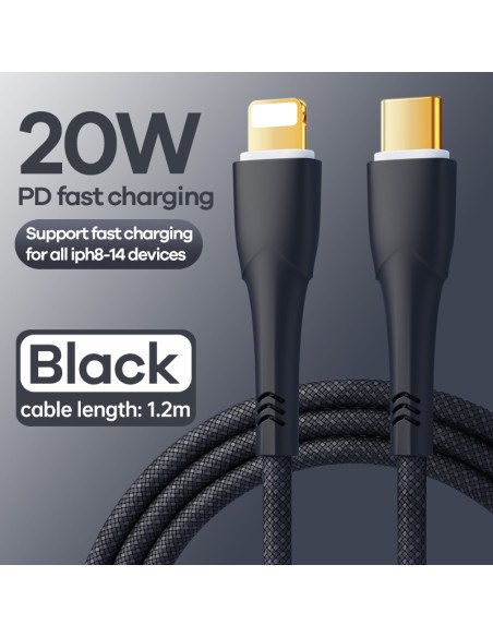 Greito įkrovimo kabelis REMAX RC-C063 20W PD USB-C į Lightning, 1.2m — vaizdas 8