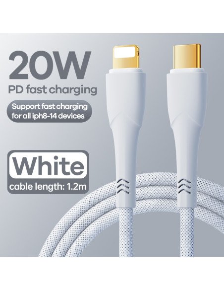 Greito įkrovimo kabelis REMAX RC-C063 20W PD USB-C į Lightning, 1.2m — vaizdas 9
