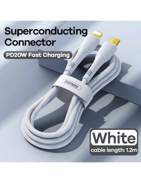 REMAX Fast Charging Cable 20W PD USB-C to Lightning 1.2m RC-C063