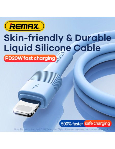 REMAX Fast Charging Cable 20W PD Liquid Silicone USB-C to Lightning 1m RC-C056