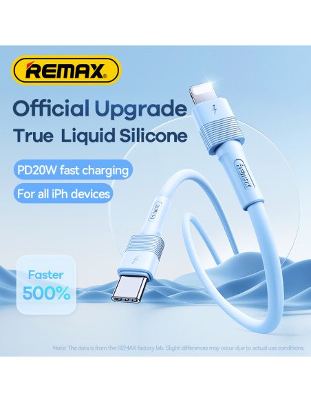 REMAX Fast Charging Cable 20W PD Liquid Silicone USB-C to Lightning 1m RC-C056