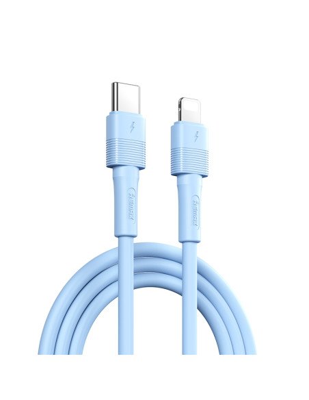 REMAX Leya Series  PD 20W Fast Charging Liquid Silicone Data Cable RC-C056  (type C-Lightning) blue