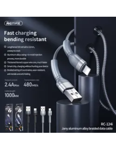 REMAX Data Cable 2.4A USB-A to Lightning 1m RC-124i — view 3