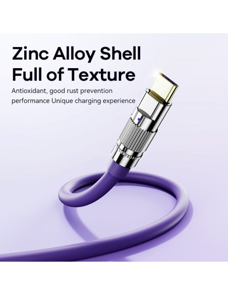REMAX Fast Charging Cable 100W Zinc-Alloy with Light USB-C to USB-C RC-C055