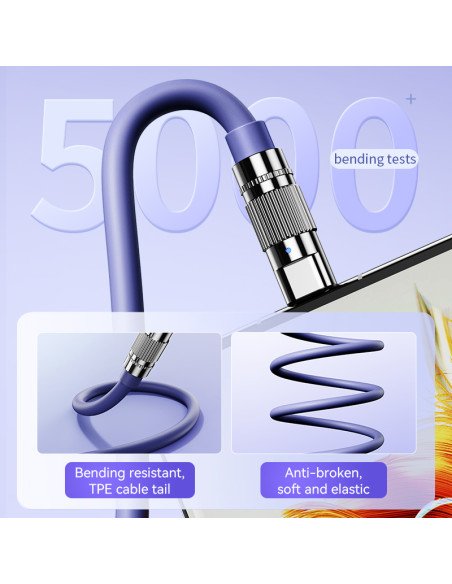REMAX Fast Charging Cable 100W Zinc-Alloy with Light USB-C to USB-C RC-C055