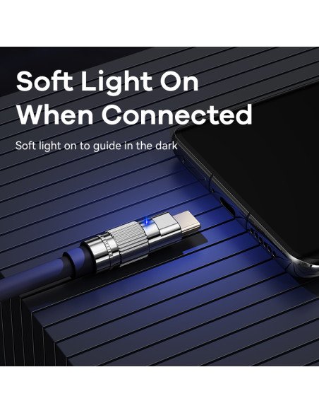 REMAX Fast Charging Cable 100W Zinc-Alloy with Light USB-C to USB-C RC-C055