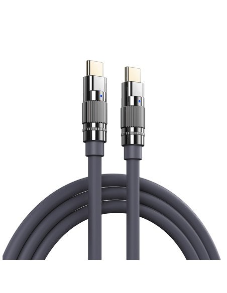 Greito įkrovimo kabelis REMAX RC-C055 100W cinko lydinio su apšvietimu USB-C į USB-C