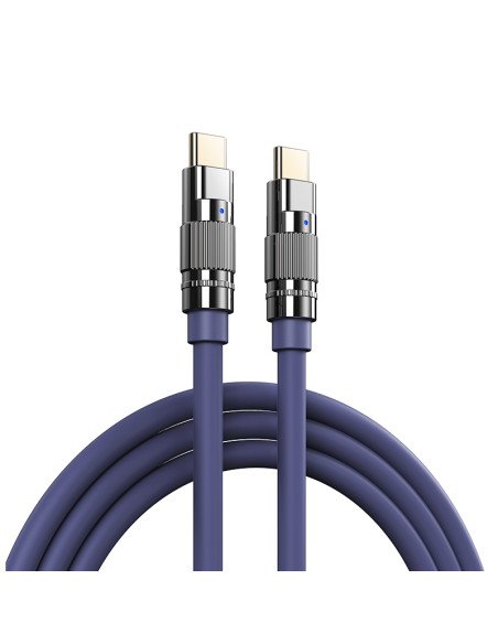 Greito įkrovimo kabelis REMAX RC-C055 100W cinko lydinio su apšvietimu USB-C į USB-C
