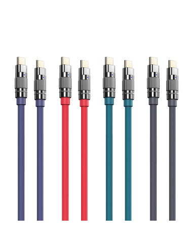 REMAX RC-C055 100W  Zinc-Alloy Elastic Data Cable with Light (type C-type C)