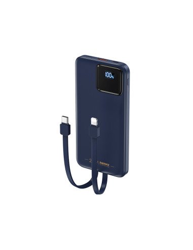 Išorinė baterija (Powerbank) REMAX RPP-500 10000mAh su įmontuotais Type-C ir Lightning kabeliais, juoda — vaizdas 7
