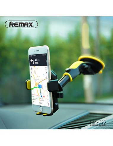 Automobilinis telefono laikiklis REMAX RM-C26, juodai geltonas — vaizdas 3