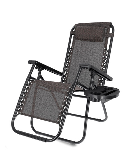 FIT2 Camping Chair folding Zero Gravity with a drink holder tray FITOB105