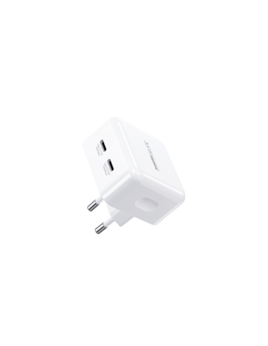 Sieninis įkroviklis REMAX RP-U87 35W PD+QC GaN 2×USB-C, greitas