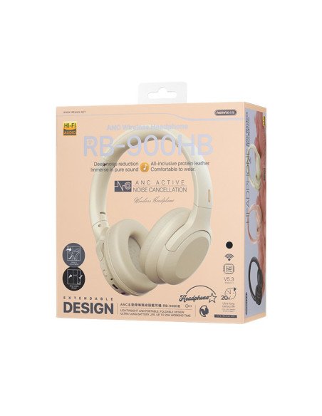REMAX ANC Wireless Headphones with Bluetooth 5.0 RB-900HB, Black — view 3