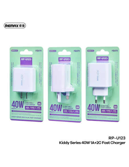 REMAX RP-U123 Kiddy Series 40W įkroviklis USB 2xType C