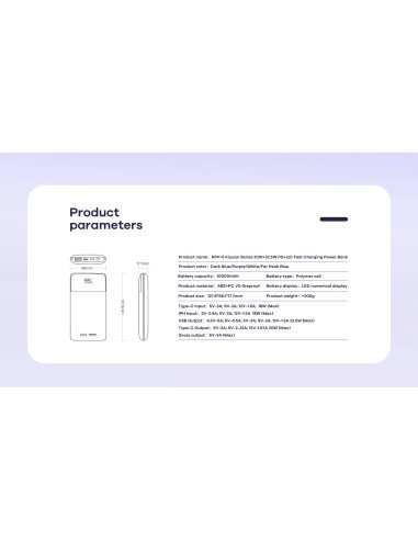 REMAX Fast Charging Power Bank 10000mAh 22.5W RPP-5, Navy — view 5