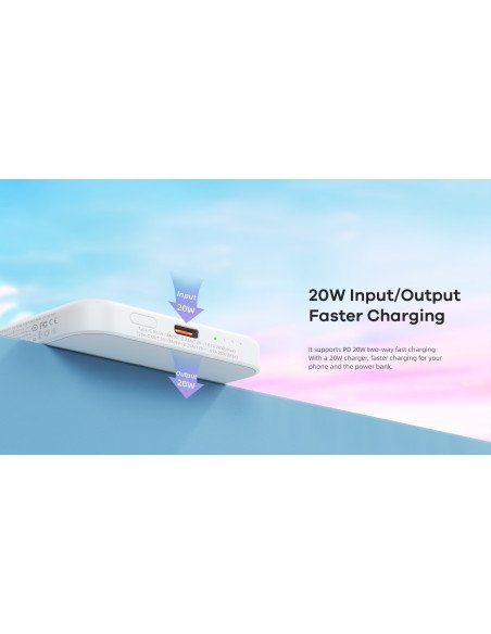 Magnetinė belaidė išorinė baterija (Powerbank) REMAX RPP-65 10000mAh 20W PD + 15W, tamsiai mėlyna — vaizdas 10