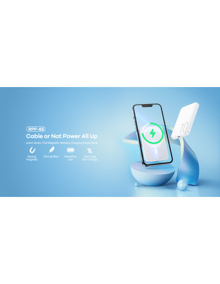 REMAX RPP-65 Magnetic Wireless Fast Charging 20W Powerbank 10000mAh, Navy