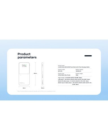 REMAX Fast Charging Power Bank 10000mAh with 2 Built-in Cables RPP-679, Black — view 2