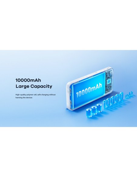Greito įkrovimo išorinė baterija (Powerbank) REMAX RPP-679 10000mAh su 2 įmontuotais kabeliais, juoda — vaizdas 3