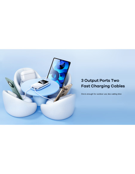 REMAX RPP-679 Fast Charging Powerbank with 2 Cables 10000mAh, Black