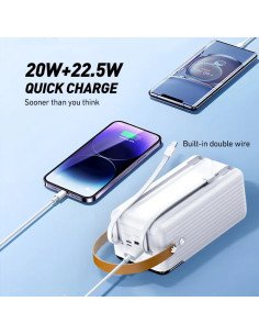 REMAX Power Bank 60000mAh with Built-in Cables and LED Light RPP-565, Grey 2