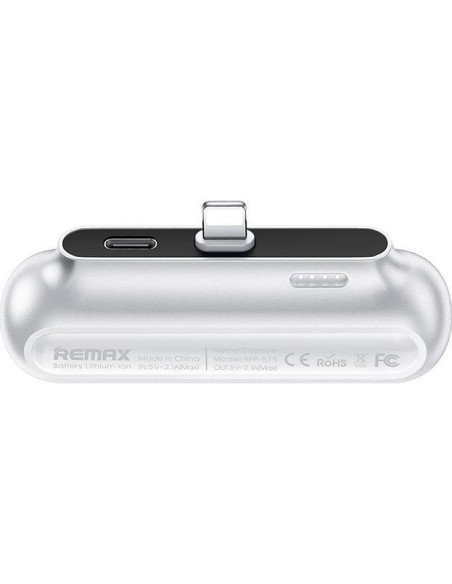 REMAX Emergency Direct Charging Power Bank 2500mAh for iPhone Lightning RPP-576, White