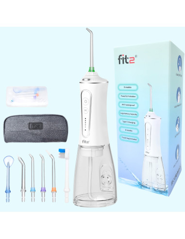 Oral irrigtor Fit2 with 6 nozzles and travel bag