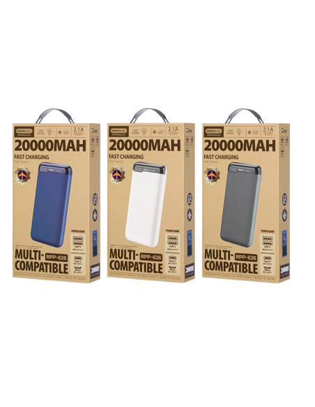 REMAX RPP-626 išorinė baterija - powerbank 20000 mAh,
