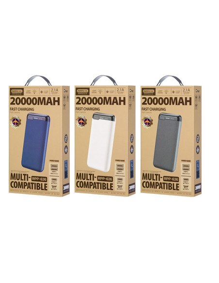 REMAX Power Bank 20000mAh 2.1A Dual USB RPP-626, Navy — view 5
