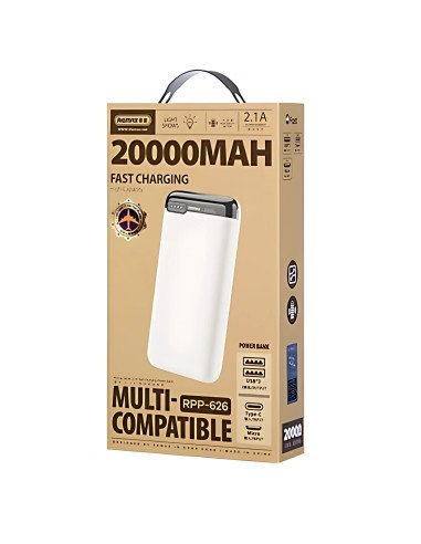 Išorinė baterija (Powerbank) REMAX RPP-626 20000mAh 2.1A su 2× USB, tamsiai mėlyna — vaizdas 6