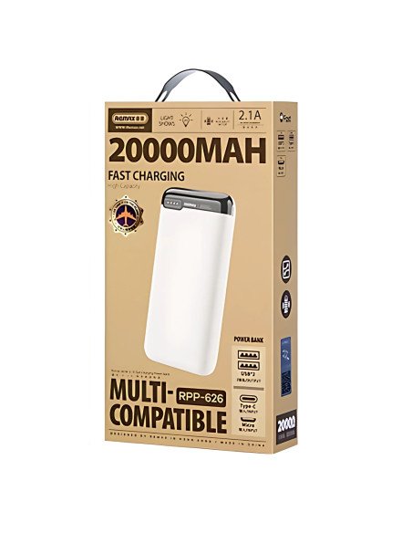 Išorinė baterija (Powerbank) REMAX RPP-626 20000mAh 2.1A su 2× USB, tamsiai mėlyna — vaizdas 6