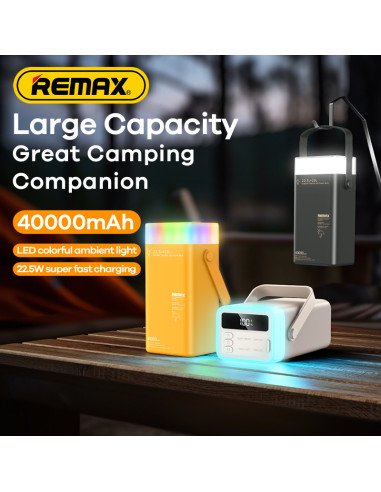 REMAX Fast Charging Power Bank 40000mAh 22.5W with LED Light RPP-596, Yellow — view 4