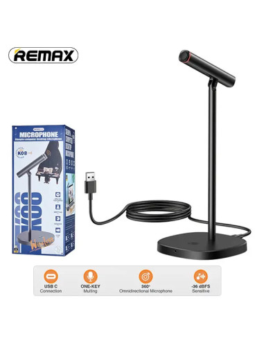 REMAX K08 Desktop Microphone, Black