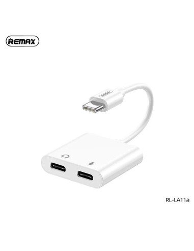 Mini adapteris REMAX RL-LA11a Type-C į 2× Type-C su 120mm kabeliu