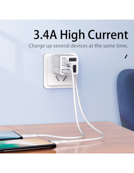 REMAX DC5V/3.4A Fast Charger RP-U43 (4xUSB ports), Black