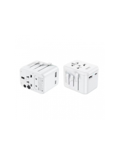 Kelioninis sieninis įkroviklis REMAX RP-U23 12W USB + USB-C su universaliais kištukais — vaizdas 3