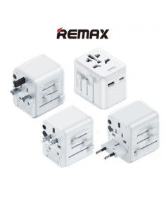 Kelioninis sieninis įkroviklis REMAX RP-U23 12W USB + USB-C su universaliais kištukais