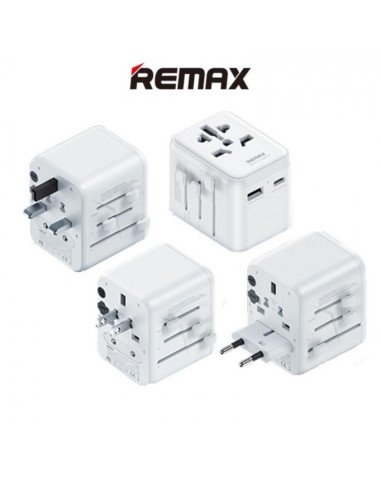 Kelioninis sieninis įkroviklis REMAX RP-U23 12W USB + USB-C su universaliais kištukais