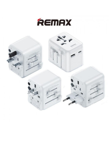 REMAX 12W Kelioninis įkroviklis - adapteris RP-U23, USB, Type-C, (visų šalių kištukai)