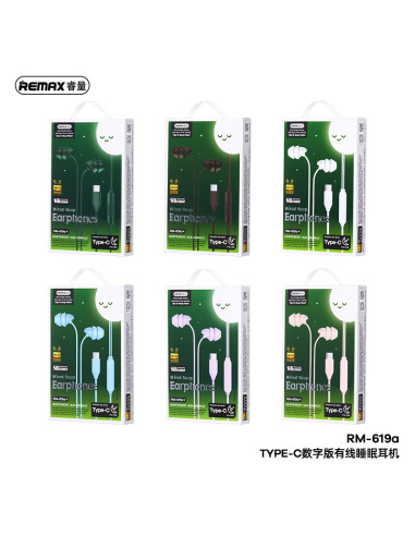 REMAX RM-619a Wired Sleep Earbuds, Type-C,...