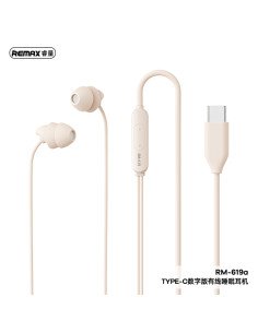 Laidinės miego ausinės REMAX RM-619a su USB Type-C, rožinė