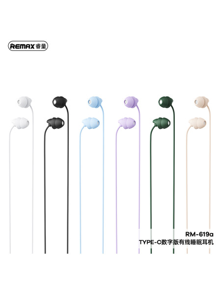 REMAX RM-619a Wired Sleep Earbuds, Type-C, White